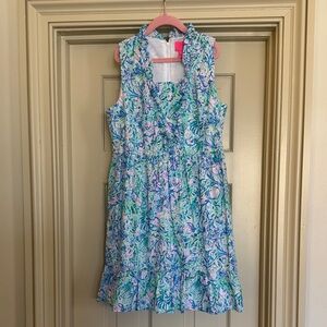 Lilly Pulitzer Girls Dress - Pink & Blue Shell Print